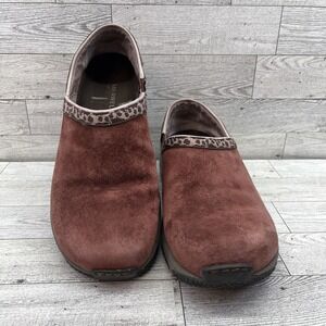 Merrell Moc Encore Adams Raisin‎ Suede Leopard Trim JJ66462 Women Size 8